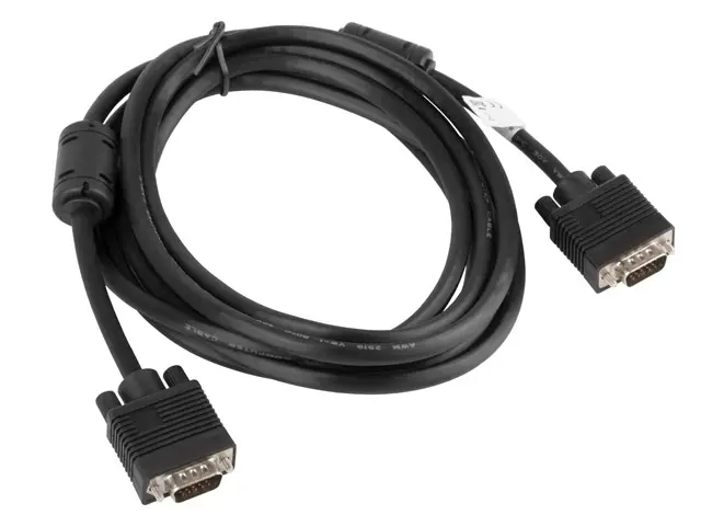 Кабел, Lanberg VGA M/M cable 5m dual-shielded, 2x ferrite, black - image 1