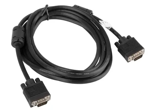 Кабел, Lanberg VGA M/M cable 5m dual-shielded, 2x ferrite, black - image 1