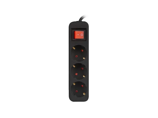 Разклонител, Lanberg power strip 1.5m, 3 sockets, french with circuit breaker quality-grade copper cable, black - image 3