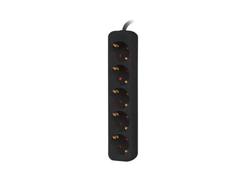 Разклонител, Lanberg power strip 3m, 5 sockets, french quality-grade copper cable, black - image 1