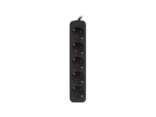 Разклонител, Lanberg power strip 3m, 5 sockets, french quality-grade copper cable, black - image 3