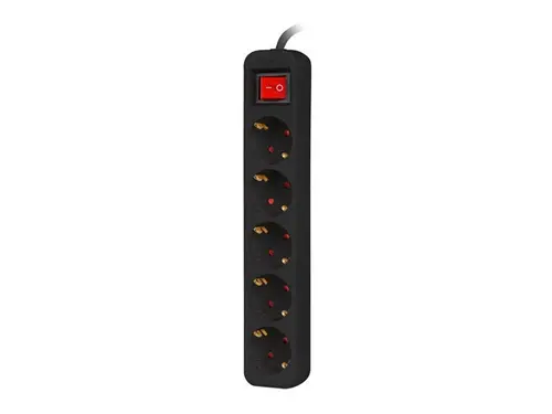 Разклонител, Lanberg power strip 3m, 5 sockets, french with circuit breaker quality-grade copper cable, black - image 1
