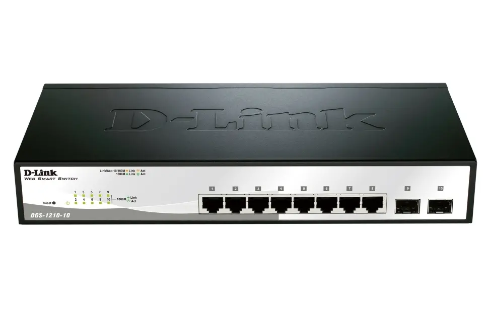 Комутатор, D-Link 10-Port Gigabit Smart Switch with 2 SFP ports