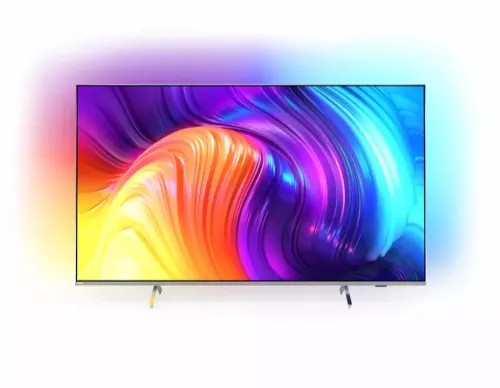 Телевизор, Philips 50PUS8507/12, 50" THE ONE, UHD 4K LED 3840x2160, DVB-T2/C/S2, Ambilight 3, HDR10+, HLG, Android 11, Dolby Vision, Dolby Atmos, Quad Core P5 Perfec with Al, 60Hz, 16GB, BT 5.0, HDMI, 2xUSB, Cl+, 802.11ac, Lan, 20W RMS, V Sticks Stand, Silver