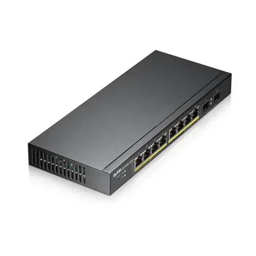 Комутатор, ZyXEL GS1900-10HP v2, 8-port GbE L2 PoE Smart Switch + 2 SFP slots, 802.3at, desktop, fanless, 70 Watt - image 2