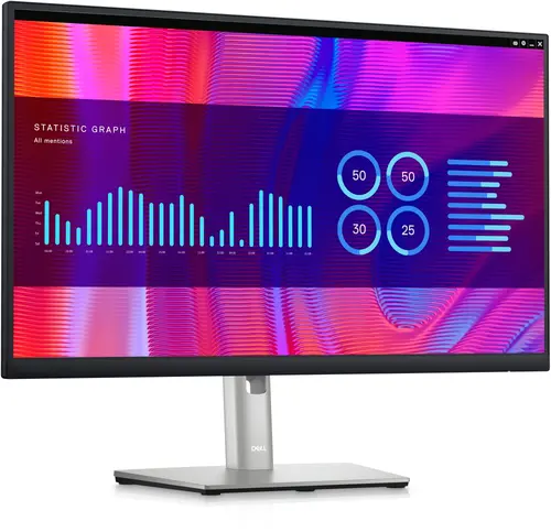 Монитор, Dell P2423DE, 23.8" Wide LED AG IPS Panel, 5ms, 1000:1, 300 cd/m2, 2560x1440, 99% Srgb, HDMI, DP, USB-C hub, USB 3.2 Gen 1, RJ-45, ComfortView, Height, Pivot, Swivel, Tilt, Black - image 1