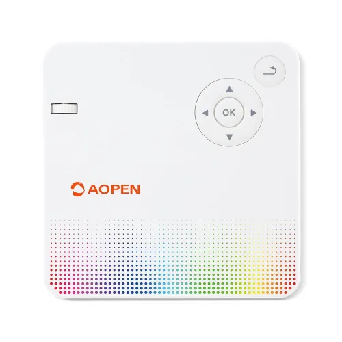 Мултимедиен проектор, AOPEN Projector PV10 (powered by Acer), DLP, WVGA (854 x 480), 300Lm, 5000:1, LED Lamp (up to 30,000 hours), HDMI, DC Out (5V/0.5A, USB Type A), Stereo mini jack, WiFi, Speaker 2W, 0.4Kg, White+Acer T82-W01MW 82.5" (16:10) Tripod Screen White - image 1