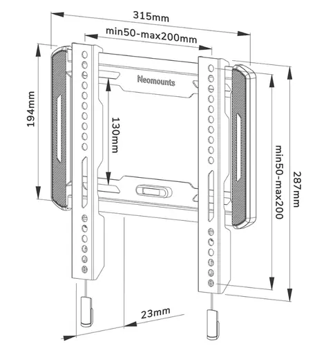 Стойка, Neomounts Screen Wall Mount (fixed, ultra thin, VESA 200x200) - image 4