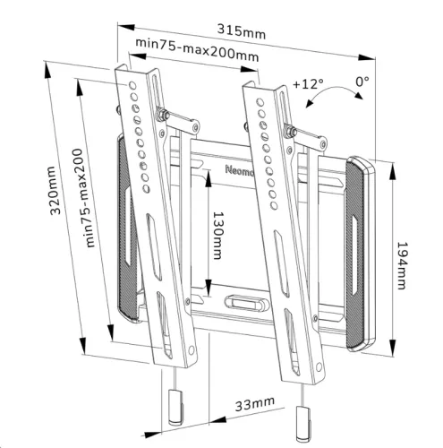 Стойка, Neomounts Screen Wall Mount (tilt, VESA 200x200) - image 5