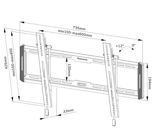 Стойка, Neomounts Screen Wall Mount (tilt, VESA 600x400) - image 6