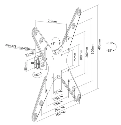 Стойка, Neomounts Screen Pole Clamp/Truss Mount 1 pivot VESA 400x400 (polediameter 28-50 mm) - image 6
