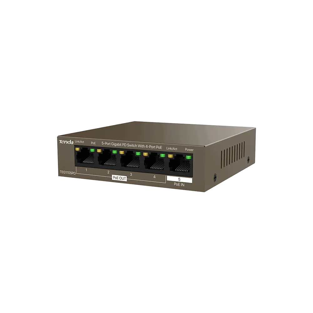 Комутатор , SWITCH TENDA TEG1105PD 5P GB - image 2