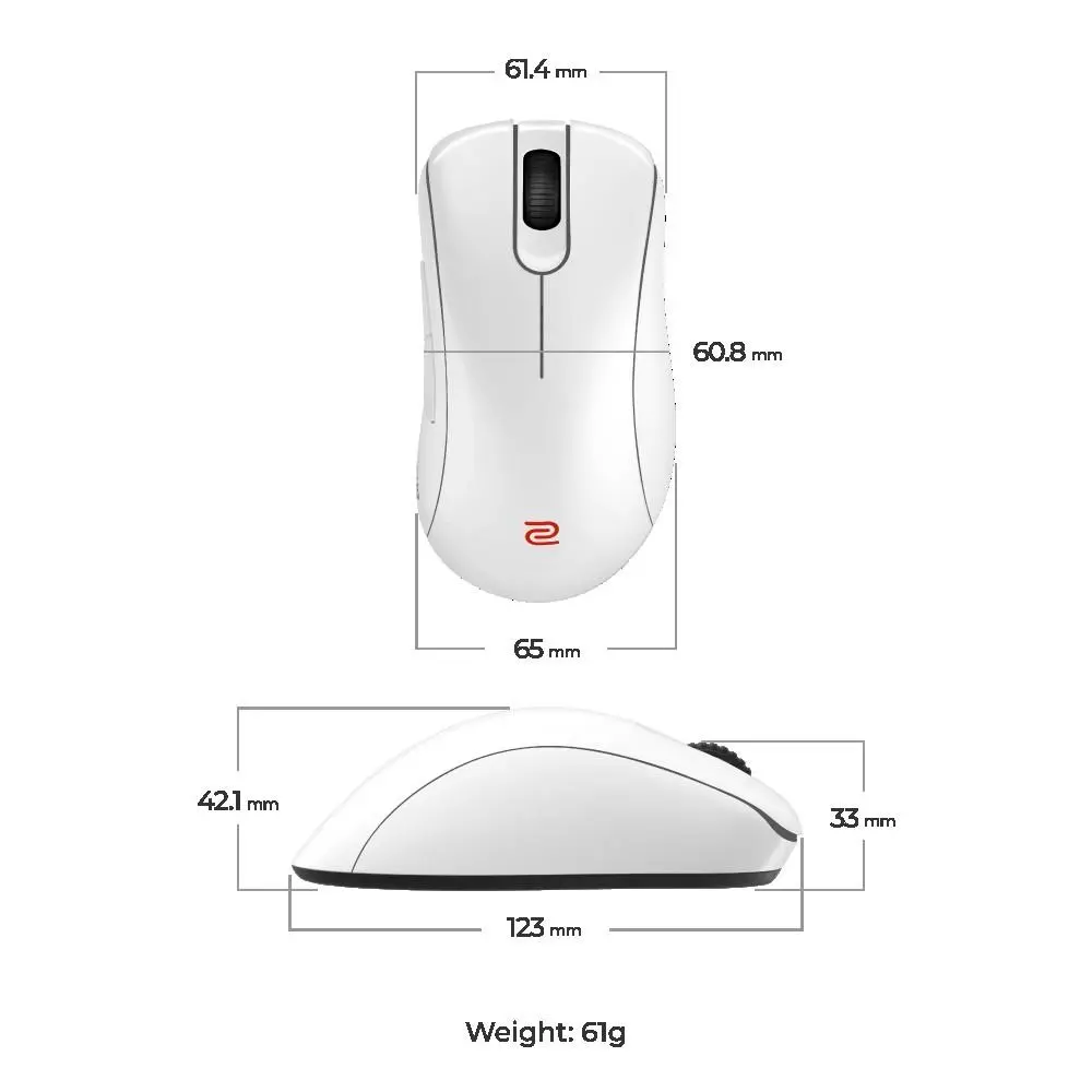 Геймърска безжична мишка ZOWIE EC2-DW 4K, Бяла - image 4