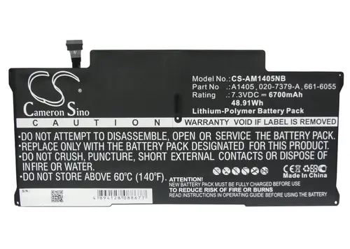 Μπαταρία για laptop Apple MacBook Air 13" A1466 2012 LiPo 7,3V 6700mAh CAMERON SINO - 1