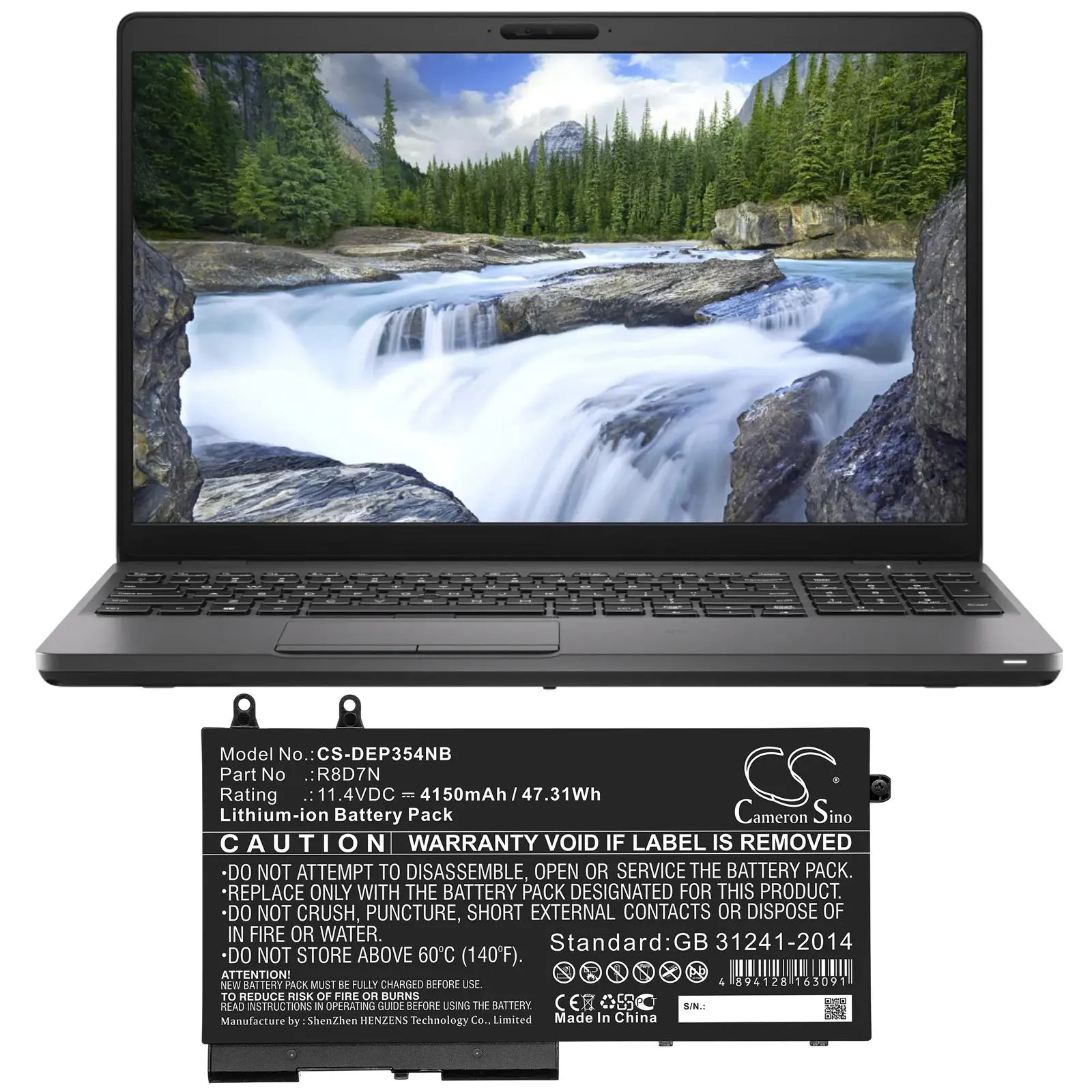 Батерия за лаптоп DELL Inspiron 7506, LATITUDE 5400, Precision M3540 49HG8 LiIon 11,4V 4100mAh CAMERON SINO