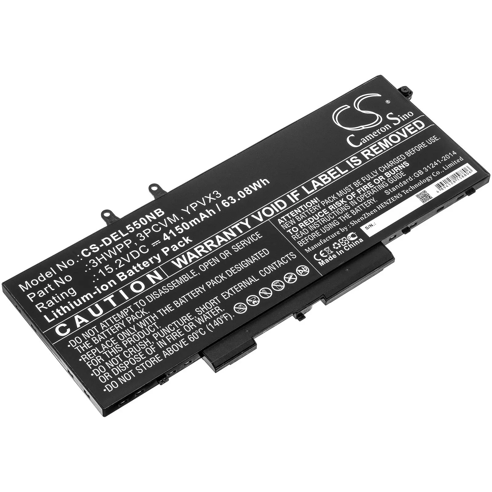 Батерия за лаптоп DELL Latitude 14 5410, Latitude 15 5511 3HWPP 15.2V 4150mAh CAMERON SINO - image 2