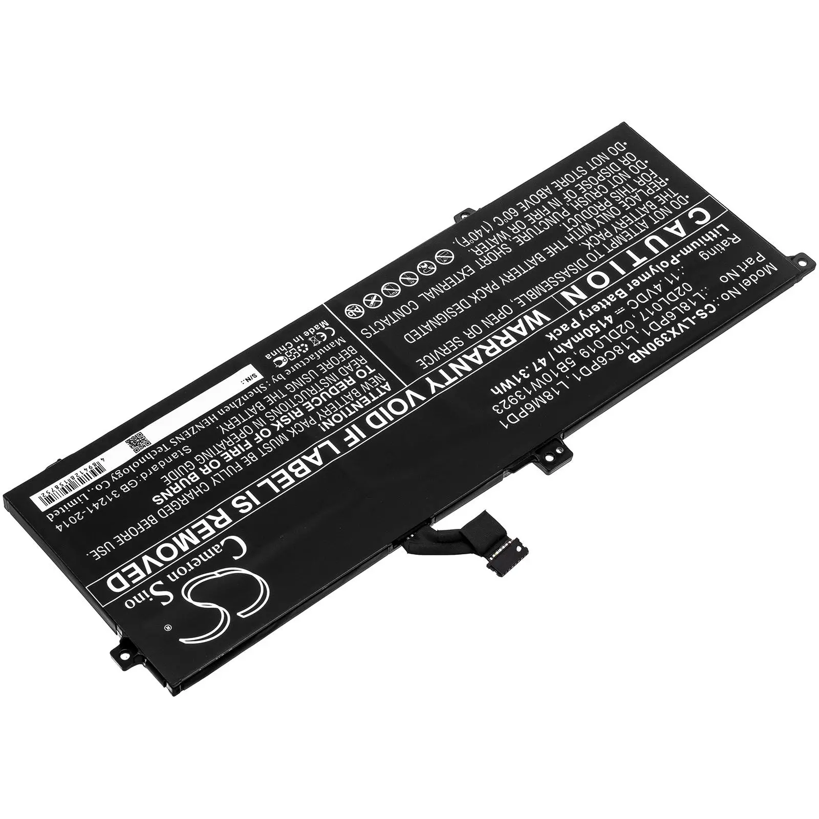 Батерия за лаптоп Lenovo ThinkPad X390 L18C6PD1 L18L6PD1 LiPo 11.4V 4150 mAh CAMERON SINO - image 3