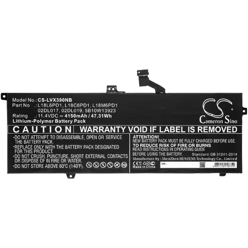 Baterie pentru laptop Lenovo ThinkPad X390 L18C6PD1 L18L6PD1 LiPo 11.4V 4150 mAh CAMERON SINO - 1