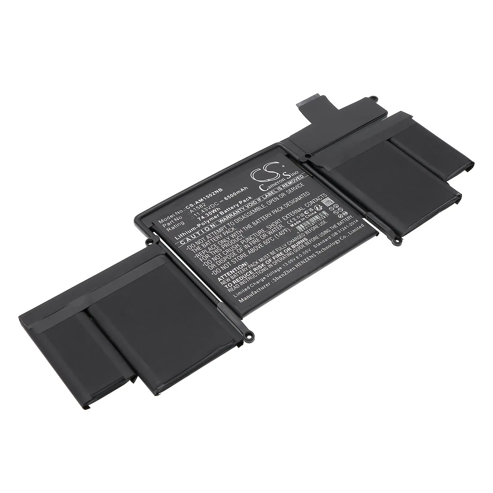 Батерия за лаптоп Apple MacBook A1502 battery(2015), MacBook Pro Retina A1502 (2015 Version) A1582 LiPo 11,43V 6500mAh CAMERON SINO - image 1