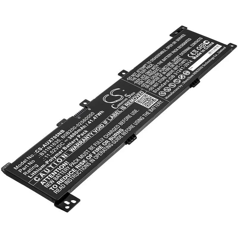 Батерия за лаптоп ASUS A705QA, VIVOBOOK F705UV-BX186T, VIVOBOOK F705UV-BX186T, B31N1635 LIPo 11,52V 3600 mAh CAMERON SINO - image 2