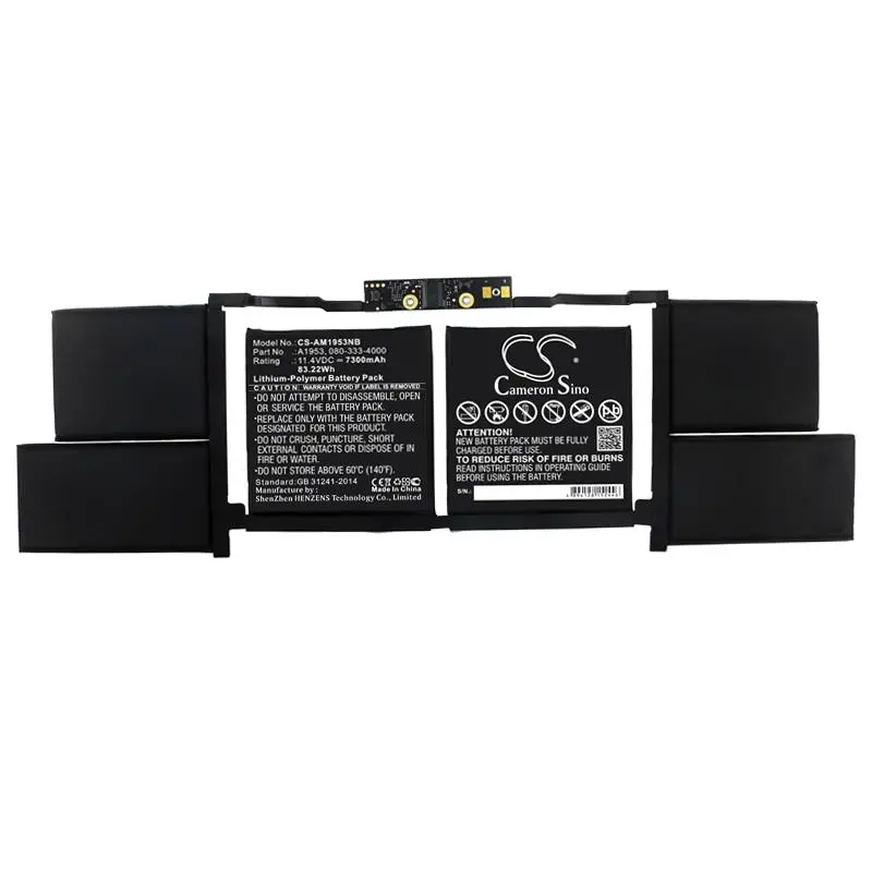 Батерия за лаптоп Apple MacBook Pro 15 inch TOUCH BAR A1990 2019 A1953 LiPo 11.4V 7300mAh CAMERON SINO