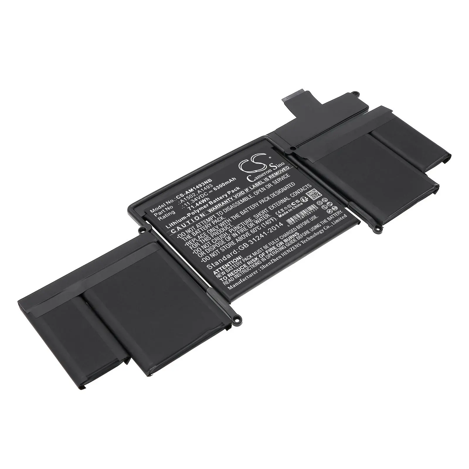 Батерия за лаптоп Apple MacBook Pro ""Core i5" 2.4 13" Late 2013 Retina A1493, A1502 LiPo 11.34V 6300mAh CAMERON SINO - image 1