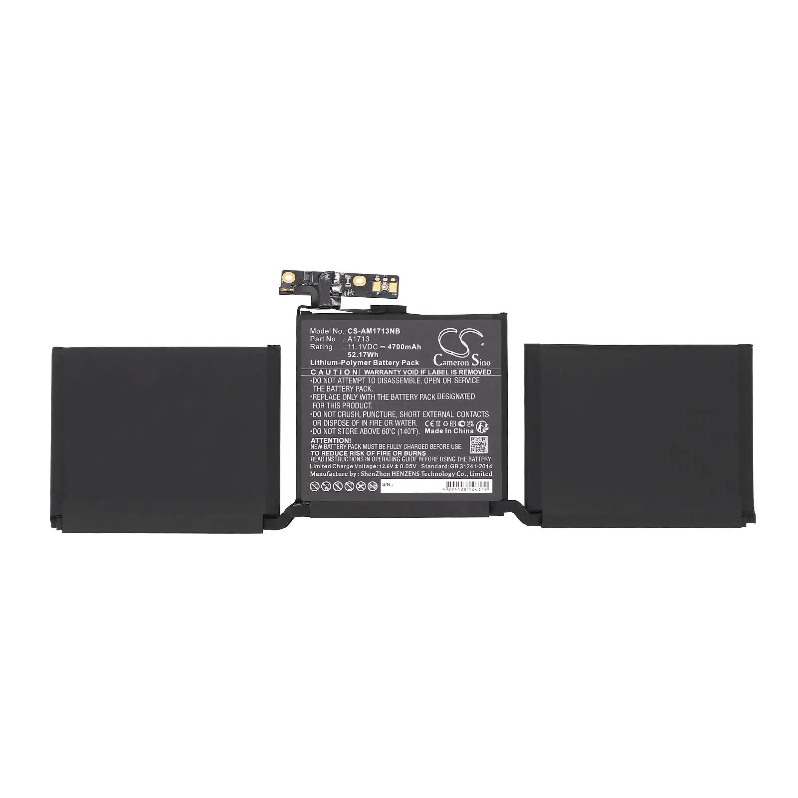 Батерия за лаптоп Apple MacBook Pro 13 A1708 A1713 LiPo 11.1V 4700mAh CAMERON SINO