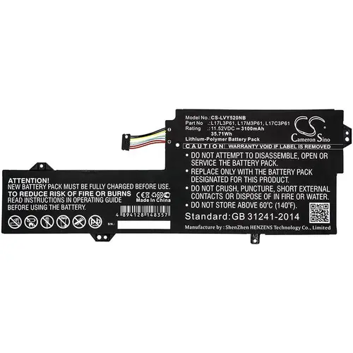 Μπαταρία για laptop LENOVO IdeaPad 320S-13IKB, V530s, Yoga 520 12, L17C3P61 LiPo 11.52V 3100 mAh CAMERON SINO - 1