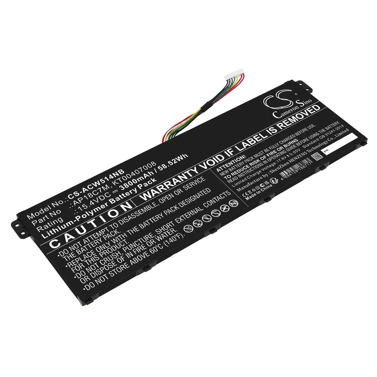 Батерия за лаптоп ACER ConceptD 3 CN316-73G-729B, Swift 3 SF313-52-507Z, TravelMate Spin P4, AP18C7M LiPo 15.4V 3800 mAh CAMERON SINO - image 1