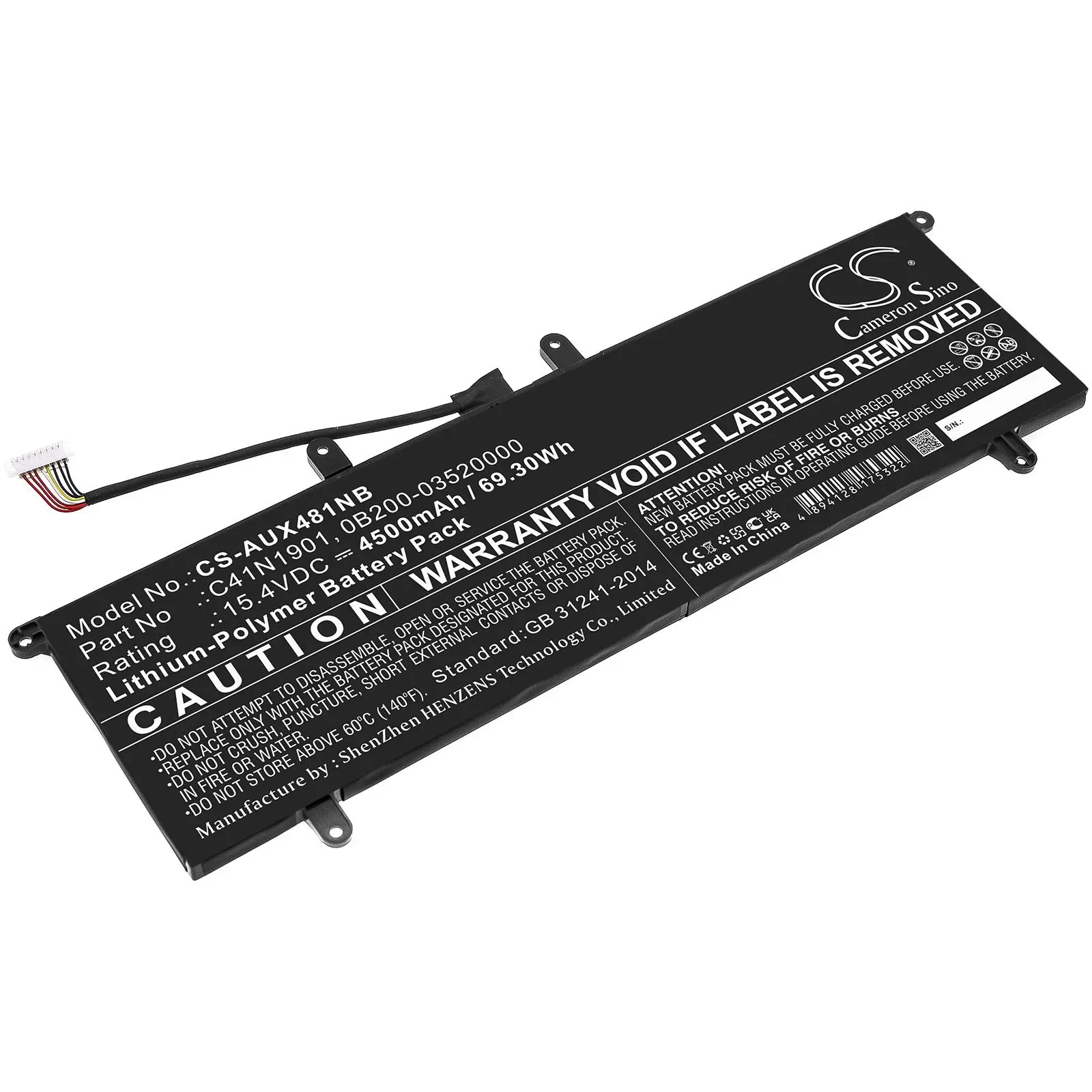 Батерия за лаптоп  ASUS ZenBook 14 UX481F, ZenBook Duo UX481FA, C41N1901 LiPo 15.4V  4500 mAh CAMERON SINO - image 1