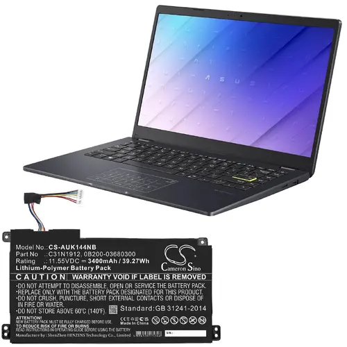 Батерия  за лаптоп ASUS VivoBook 14 E410MA-EK007TS, E510MA-BR058T, C31N1912  LiPo 11.55V  3400 mAh CAMERON SINO - image 3