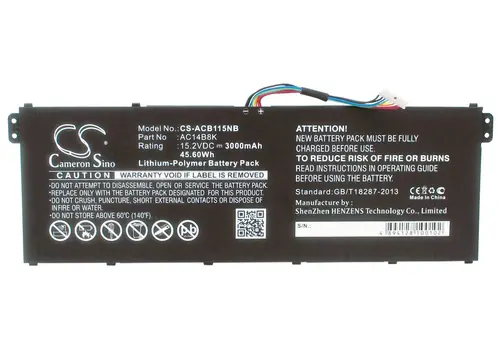 Батерия  за лаптоп  ACER Aspire 5 A514-52G-59ZN, Aspire 7 A717-71G-51MF, AC14A8K LiPo 15.2V 3000 mAh CAMERON SINO