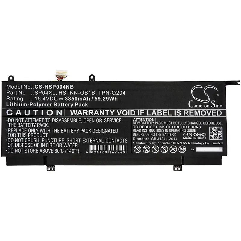 Baterie pentru laptop HP Spectre X360 13-AP0000NA, HSTNN-OB1B SP04XL LiPo 15.4V 3850 mAh CAMERON SINO