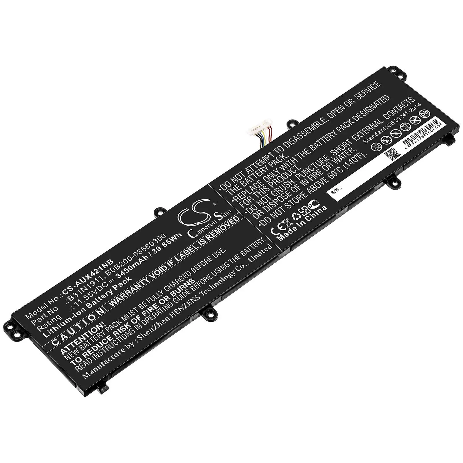 Батерия за лаптоп  ASUS VivoBook Flip 14 TM420IA DB71, VivoBook 14 F413, B31N1911 LiPo 11.55V 3450mAh CAMERON SINO - image 1