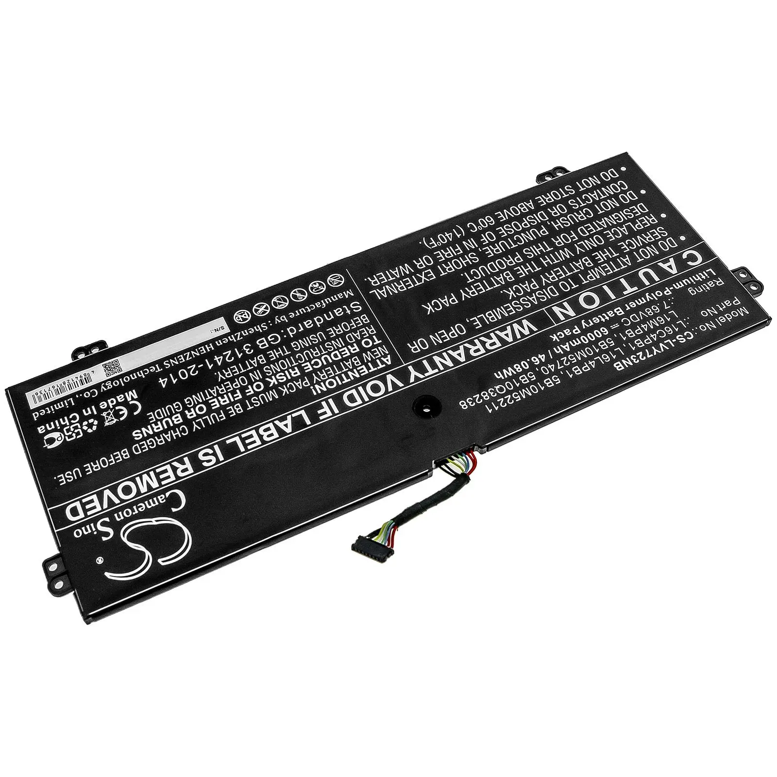 Батерия за лаптоп LENOVO YG 720-13IKB 80X6006PAU, Yoga 720-13IKB 80X6001QGE, Yoga 730-13IKB, L16C4PB1 LiPo  7.68V 6000mAh  CAMERON SINO - image 2