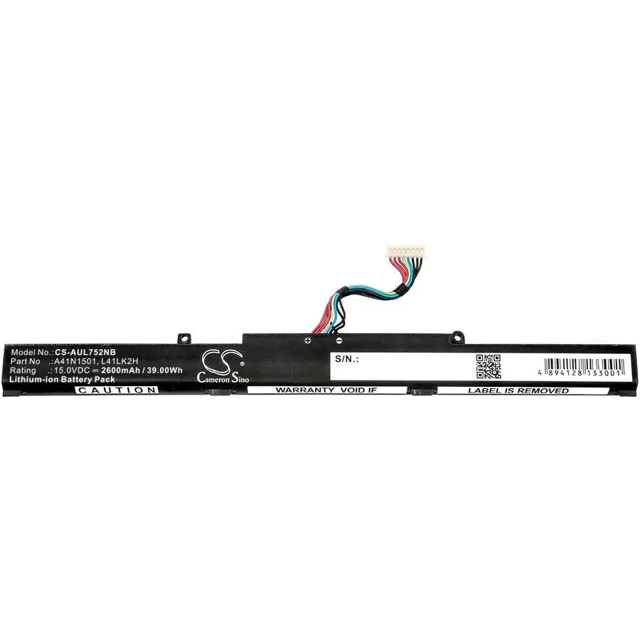 Μπαταρία για laptop ASUS GL752JW, VivoBook Pro N552VW-FI035T, VivoBook Pro N752VX-GC084T, A41N1501 LiIon 15V 2600mAh CAMERON SINO