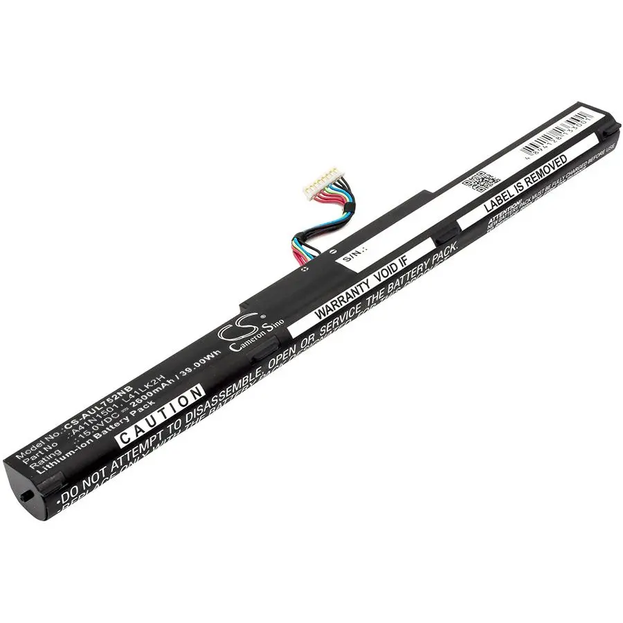 Батерия за лаптоп  ASUS GL752JW, VivoBook Pro N552VW-FI035T, VivoBook Pro N752VX-GC084T, A41N1501 LiIon 15V 2600mAh CAMERON SINO - image 1
