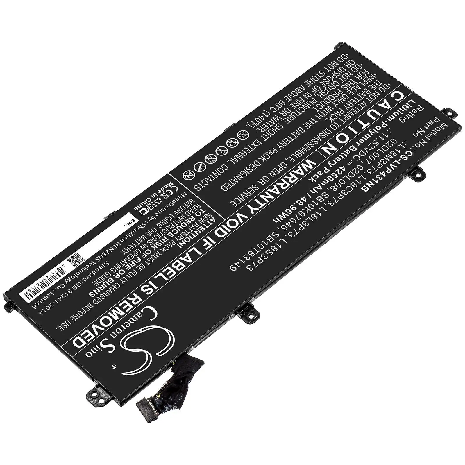 Батерия за лаптоп LENOVO ThinkPad P43s, ThinkPad T490, L18C3P73 LiPo 11.52V 4250mAh CAMERON SINO - image 2