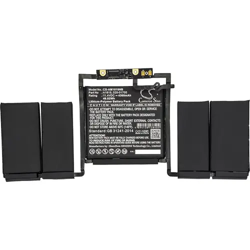 Μπαταρία για laptop Apple MacBook Pro "Core i5" 2.9 13" Touch/Late 2016 A1819 LiPo 11.4V 4300mAh CAMERON SINO - 1