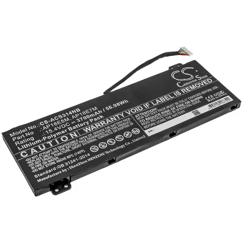 Батерия  за лаптоп ACER ASPIRE NITRO 5 AN517-51-57NL, Nitro 7 AN715-51-58X1, Predator Helios 300 AP18E7M LiPo 15,4V  3700mAh CAMERON SINO - image 1
