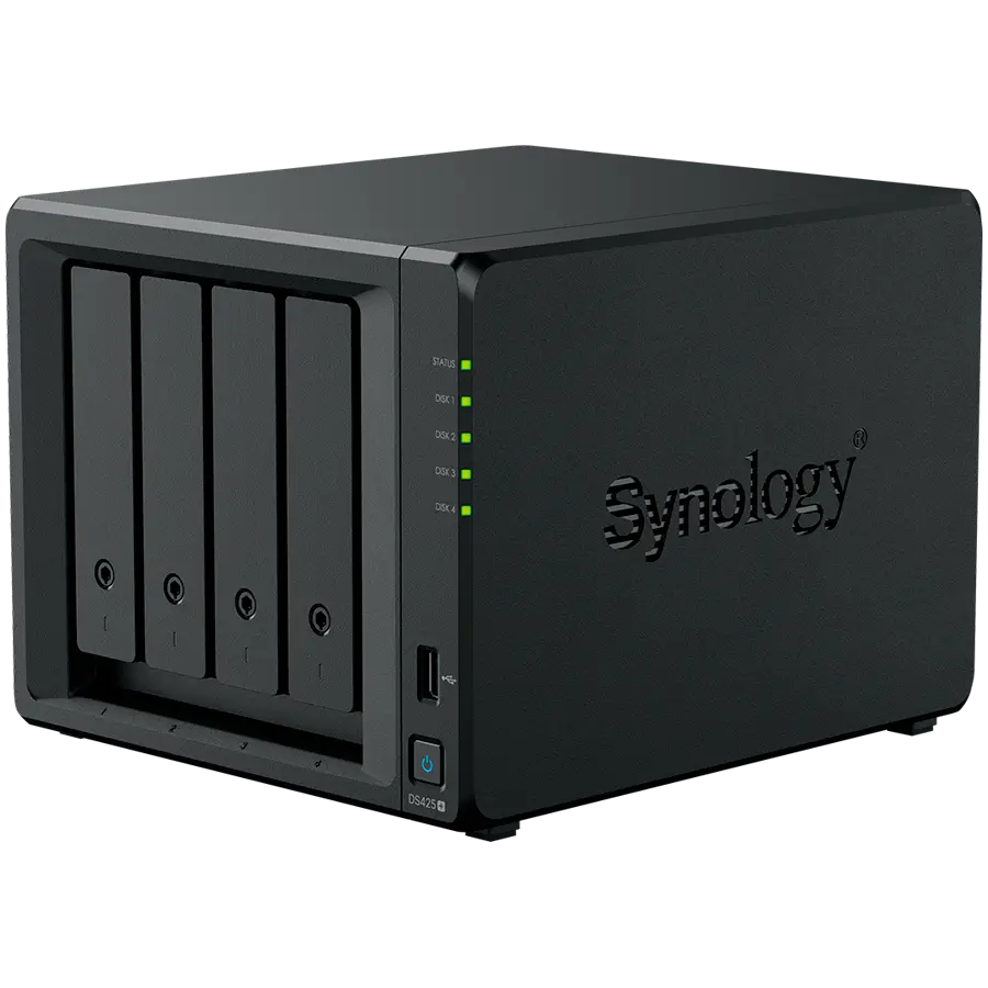Synology DiskStation DS425+ Tower, 4-Bays 3.5'' SATA HDD/SSD, 2 x M.2 2280 NVMe SSD slot, CPU Intel Celeron J4125 4-core 2.0 GHz, 2 GB DDR4 non-ECC SODIMM, 1x RJ-45 2.5 GbE LAN, 1x RJ-45 1GbE LAN Port; 2x USB 3.2; 2.18 kg; 3yr warranty - image 2