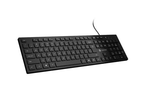 Клавиатура, Natec Keyboard Herring US, Black, Slim - image 3