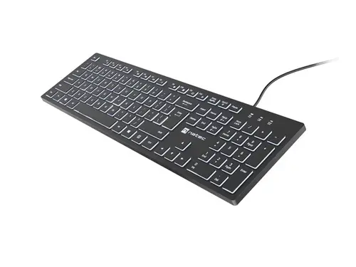 Клавиатура, Natec Keyboard Herring Glow US, White Backlight - image 1