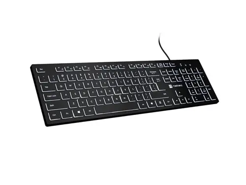 Клавиатура, Natec Keyboard Herring Glow US, White Backlight - image 3