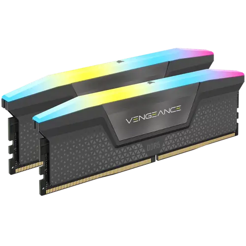 Памет Corsair Vengeance Gray RGB DDR5 64GB (2x32GB), 5600MHz, AMD EXPO & Intel XMP