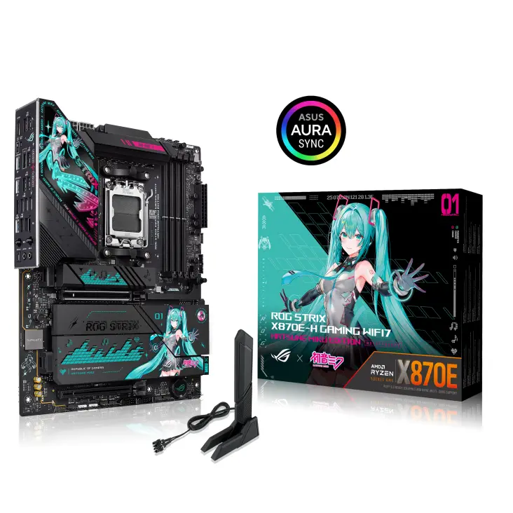 Дънна платка ASUS ROG STRIX X870E-H GAMING Hatsune Miku Edition WIFI 7 AM5 DDR5 - image 7