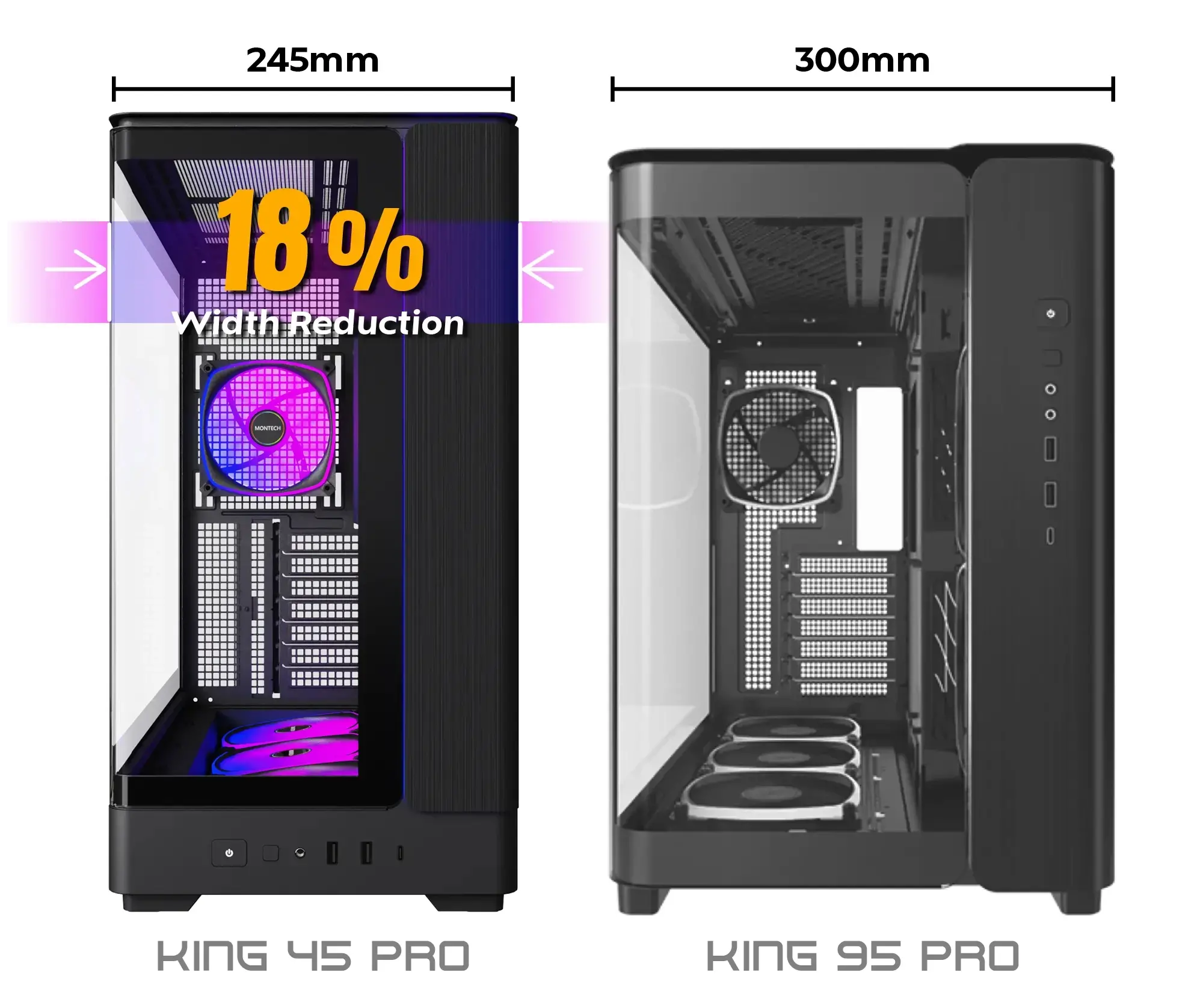 Montech кутия Case ATX - KING 45 PRO (B) - 4 x 120 mm A-RGB, USB-C - image 10