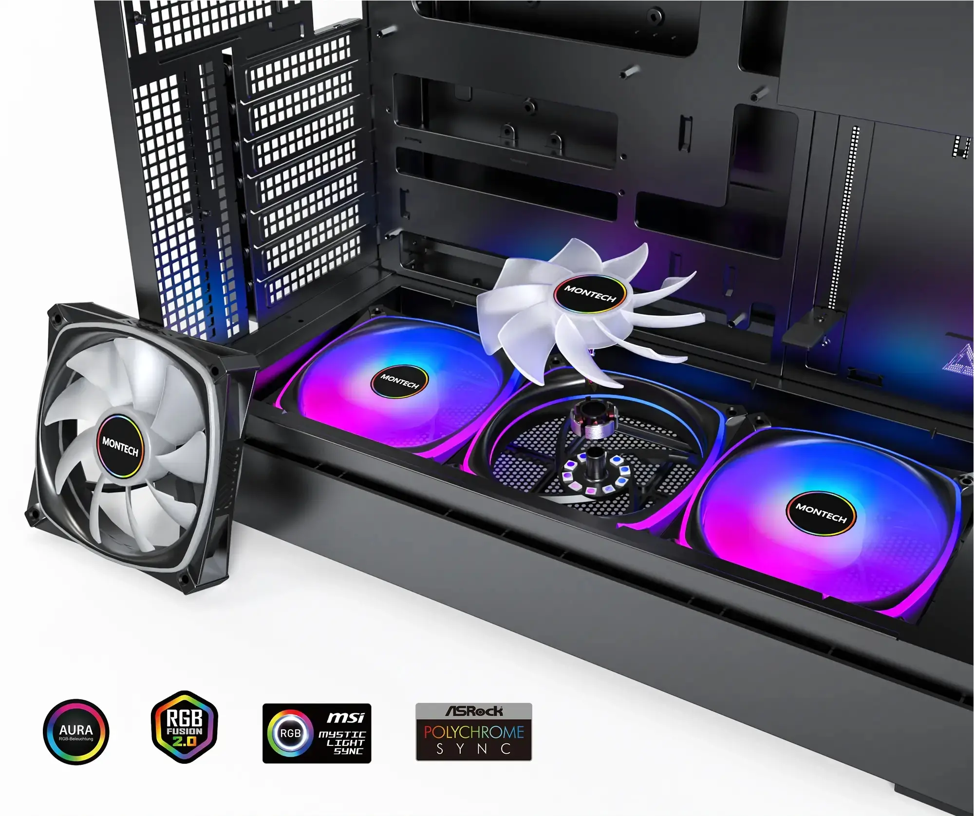 Montech кутия Case ATX - KING 45 PRO (B) - 4 x 120 mm A-RGB, USB-C - image 11