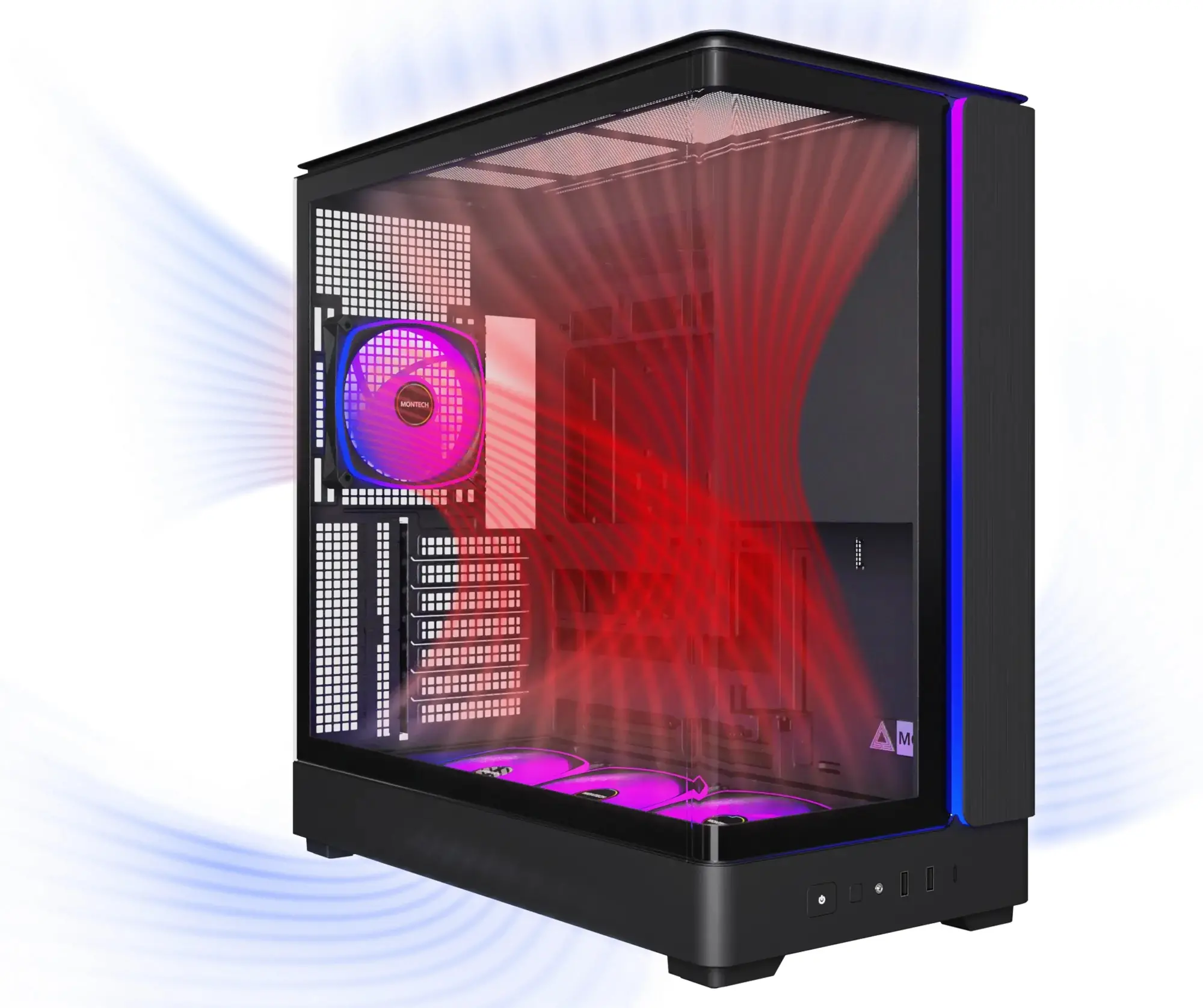 Montech кутия Case ATX - KING 45 PRO (B) - 4 x 120 mm A-RGB, USB-C - image 8