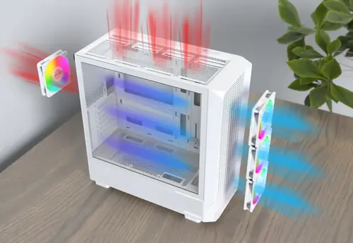 Montech кутия Case ATX - X5 (W) - 4 A-RGB fans, USB-C - image 11